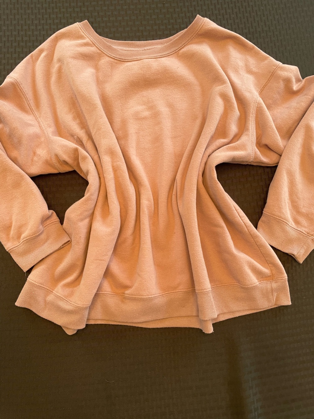 just be Dusty Rose Ribbed Crewneck Sweatshirt - 3X